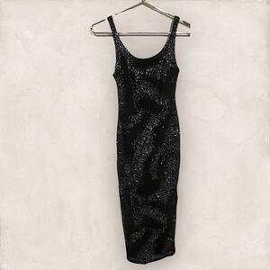 🦋 2/$10 Vivace Sparkly Glitter Black Midi Maxi Dress